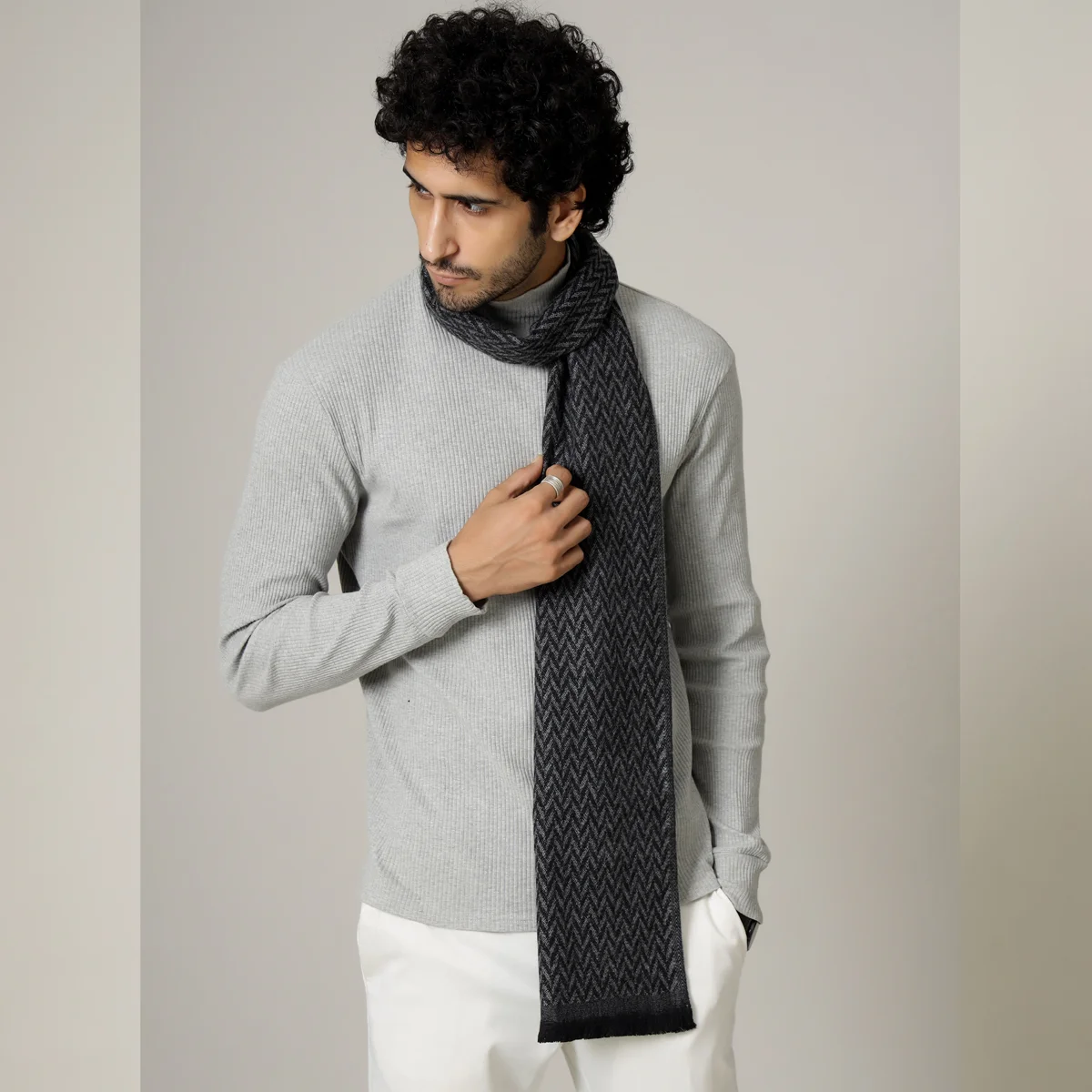 Black winter scarf cheap