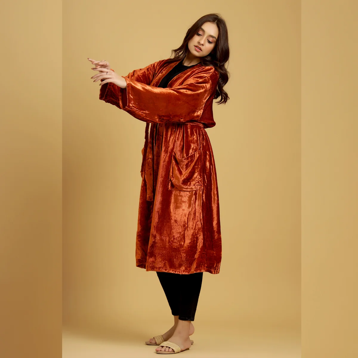 Velvet housecoat deals