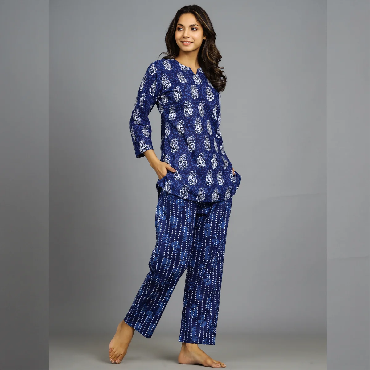 Cotton night pyjamas top for ladies