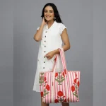 Beautiful Floral Print Grocery Shopping Bag - Image 3