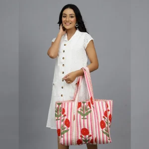 Beautiful Floral Print Grocery Shopping Bag - Image 3