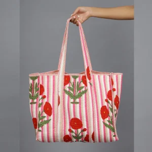 Beautiful Floral Print Grocery Shopping Bag - Image 6