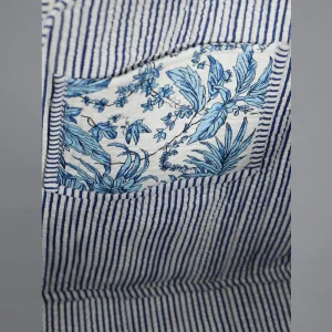 Blue Leaf & Floral Cotton Shoulder Bag - Image 6