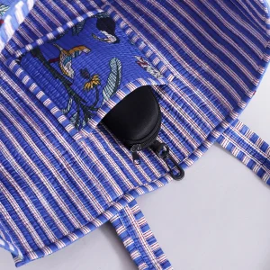 Blue Tiger Print Quilted Carry Bags - Image 4