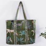 Green Forest Quilted Cotton Carry Bag