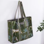 Green Forest Quilted Cotton Carry Bag - Image 2