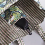 Green Leaf Print Cotton Beach Tote Bag - Image 4