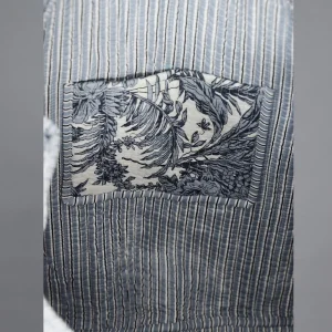 Hand Block Print Grey Floral Cotton Bag - Image 6