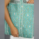 Lovely Printed Reversible Green Tote Bags - Image 4
