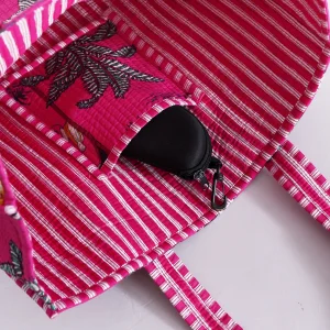 Lunch Quilted Cotton Shopping Handbag - Image 4