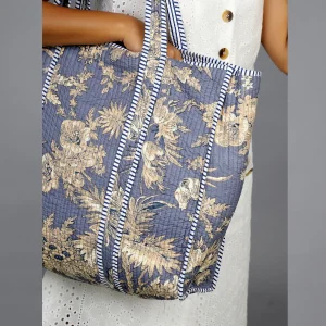 Men & Women Blue Beige Grocery Bags - Image 4