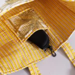 Palm Tree Print Women Yellow Tote Bag - Image 3