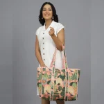 Peach Peacock Garden Shopping Carry Bag - Image 2