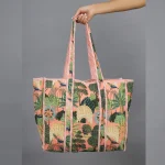 Peach Peacock Garden Shopping Carry Bag - Image 5