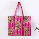 Pink Cotton Reusable Grocery Shopping Bags