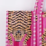 Pink Cotton Reusable Grocery Shopping Bags - Image 3