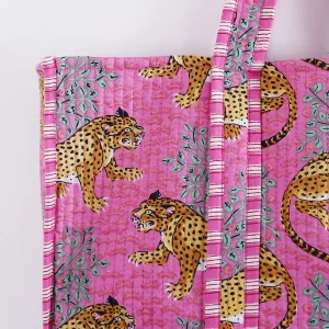 Pink Jaguar Print Soft Cotton Gift Bags - Image 3