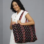 Traditional Black Red Floral Shoulder Bags
