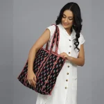 Traditional Black Red Floral Shoulder Bags - Image 2