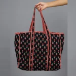 Traditional Black Red Floral Shoulder Bags - Image 5