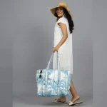 Turquoise Palm Tree Grocery Handbag - Image 3