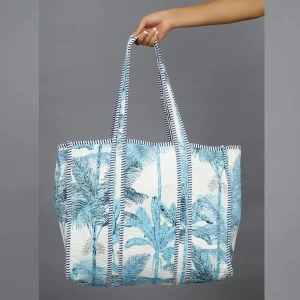 Turquoise Palm Tree Grocery Handbag - Image 5