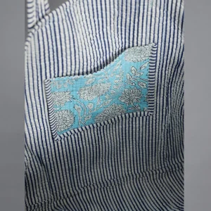 Turquoise Quilted Cotton Tote Bags - Image 5