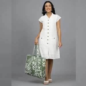Women Green Leaf Travel Tote Bags - Image 3