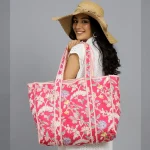 Women Pink Floral Quilted Shoulder Bags