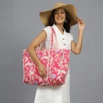 Women Pink Floral Quilted Shoulder Bags - Image 2