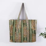 Women Tiger Print Quilted Shopping Bags