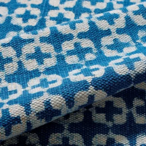 3.5x6 feet Indigo Blue Cotton Block Print Area Dhurrie Rug - Image 4