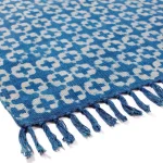 3.5x6 feet Indigo Blue Cotton Block Print Area Dhurrie Rug - Image 2