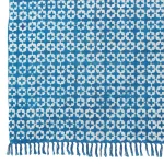 3.5x6 feet Indigo Blue Cotton Block Print Area Dhurrie Rug - Image 3