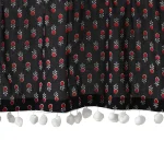 Beautiful Black Red Floral Print Kitchen Curtain - Image 4