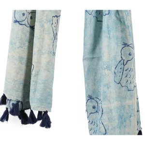 Beautiful Blue Owl Print Hijab Women Scarf - Image 3