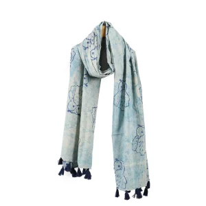 Beautiful Blue Owl Print Hijab Women Scarf - Image 5