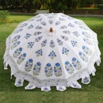 Beautiful Hand Block Floral Print Big Size Umbrella