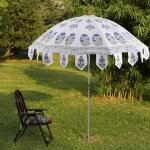 Beautiful Hand Block Floral Print Big Size Umbrella - Image 2