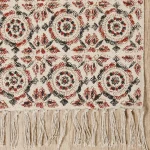 Beautiful Hand Block Print Rug White Carpet - Image 2