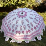 Beach Pink Floral Printed Garden Umbrella