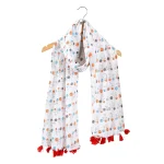 Block Bicycle Printed Cotton Neck Wrap Scarf