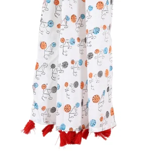 Block Bicycle Printed Cotton Neck Wrap Scarf - Image 3