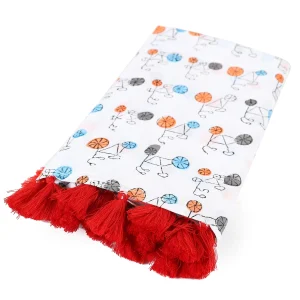 Block Bicycle Printed Cotton Neck Wrap Scarf - Image 5