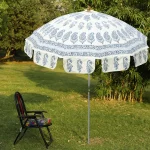 Block Paisley Printed Garden Umbrella 80" - Image 2