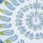Blue Floral Print Pure Cotton Garden Umbrella 80" - Image 5