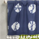 Blue Tie Dey Print Half Window Curtain