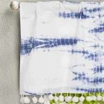 Blue Tie Dye Print Kitchen Curtain 40"x18"