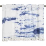 Blue Tie Dye Print Kitchen Curtain 40"x18" - Image 3