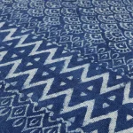 Fish Scale Cotton Area Rug Indigo Blue Carpet - Image 4